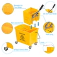 thumbnail image 4 of HOMCOM Seau à Vadrouille Compact avec Essoreuse sur Roues 5 Gallons Jaune, 4 of 10