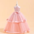 thumbnail image 4 of RXIRUCGD 2025 Summer Clothes for Kids Children's Sleeveless Round Neck Exquisite Three-dimensional Embroidered Flower Mesh Princess Cake Dress Dress Evening Dress Dress Dress, 4 of 8