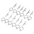 thumbnail image 1 of YLSHRF Toggle Fermoirs, Bracelet Collier DIY Rond Toggle Fermoirs Tbar pour la Fabrication de Bijoux de Couleur en Acier, Fermoirs Toggle en Acier Inoxydable, 1 of 8