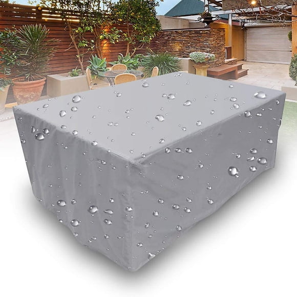 Cover Garden Furniture, Rectangular For Garden Table Furniture Set, Snow Protection Waterproof Dustproof Anti-UV Breathable, Waterproof & Winterproof Oxford 210D, Gray, 128x61x72cm