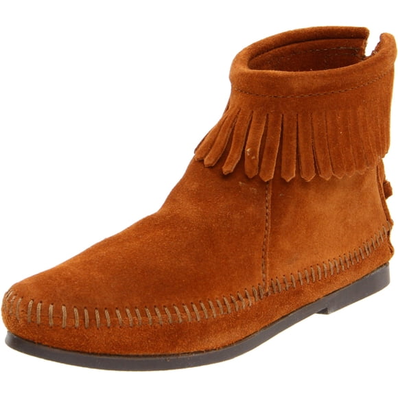 Minnetonka Women's Back Zipper Bootie,Brown,10 M US