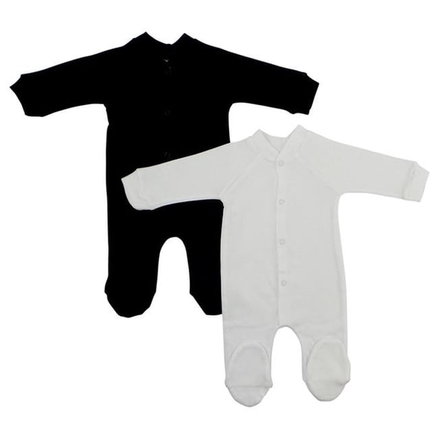 Bambini 515WS1D1 Interlock à Bout Fermé Dormir et Jouer, Noir et Blanc - Petit