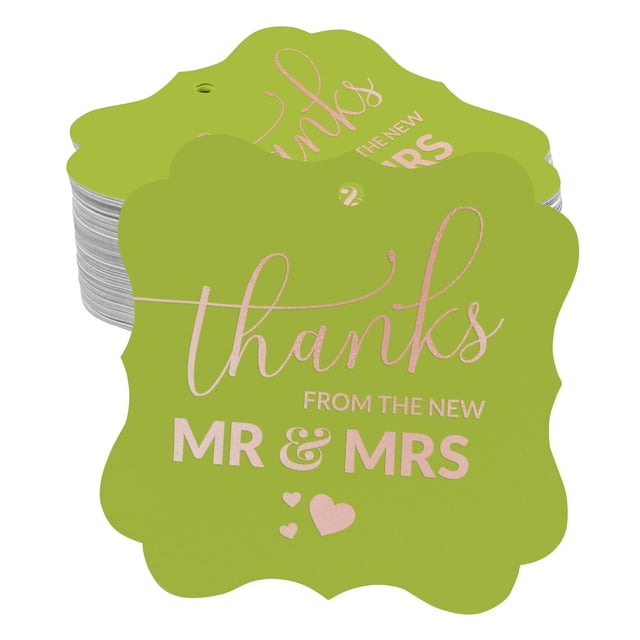 Inkdotpot Pack Of 100 Thanks From The New Wedding Paper Tags DIY Craft Bracket Shape Real Rose Gold Foil Hang Tags