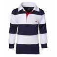 thumbnail image 4 of Sportoli?‚? ® Grands Garçons Polo Rugby à Manches Longues à Larges Rayures 100 % Coton - Blanc (Taille 16), 4 of 7