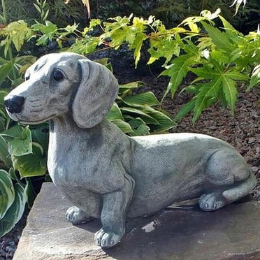 Dachshund Statue Garden Decor - Garden Dog Statue, Yard Lawn Resin Dog Sculpture, Outdoor Indoor Decorations, Lawn Garden Figurine Dog Statue, Dog Memorial Gifts for Dog Lovers (Dachshund)