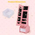 thumbnail image 3 of Costway Kids Vanity Set Princess Makeup Dressing Table & Chair Set with Jewelry Armoire Pink, 3 of 9