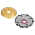 thumbnail image 3 of Alloy Steel & Diamond 4-Inch Chain Saw Disc with 3.3-Inch Curved Golden Tungsten Carbide Grinding Disc Set - Compatible with 100/115 Angle Grinders for Wood, Plastic, Ice Cutting, Engraving -, 3 of 6