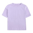 thumbnail image 1 of BYHONG T-Shirts Basiques à Manches Courtes pour Garçons et Filles, Col Rond, Vêtements Décontractés pour Enfants, Violet 80, 1 of 3