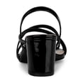thumbnail image 2 of BLISSFUL STEP Women's Solid Color Strappy Slingback Block High Heels Sandals Black 9, 2 of 8