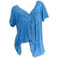 thumbnail image 2 of EGNMCR T-Shirts pour Femmes Femmes Grande Taille Manches Courtes Col en V Blouse à Imprimé Chandail Hauts Manches Courtes Blouses, 2 of 8