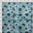 thumbnail image 4 of oneOone Tissu en Velours Bleu Grisâtre pour Robe de Mer Tissu Imprimé au Mètre 58 Pouces de Large, 4 of 4