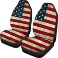 thumbnail image 1 of Trendy Car Seat Protector Covers Universal Auto Seat Cover Set of 2 Retro American Flag Pattern, 1 of 3