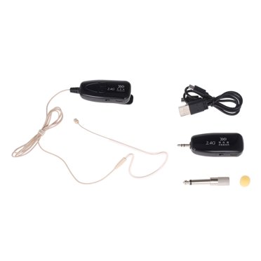 Yeacher Microphone Sans Fil 2,4 g avec Crochet d'Oreille, Pince, Microphones Couleur Peau, Récepteur MIC Invisible pour Amplificateur Vocal Haut-Parleur