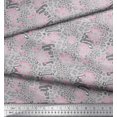 thumbnail image 2 of Soimoi Grey Heavy Satin Fabric Leopard Animal Skin Print Sewing Fabric Yard 54 Inch Wide, 2 of 3