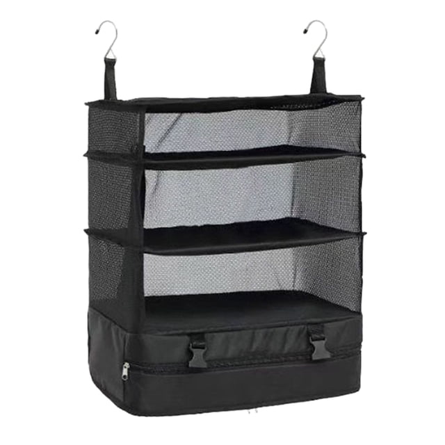 Home Textile Storage Organizer for Travel and Closet – Foldable Hanging Luggage Shelves with Large Capacity Pack More In Your Suitcase for Travel or Hanging