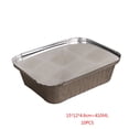 thumbnail image 1 of 10 Pcs Rectangle Shaped Disposable Aluminum Foil Pan Take-out Food Containers, 1 of 7