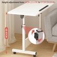 thumbnail image 3 of Royalbelle Adjustable Height Standing Desk,Foldable Mobile Stand Up with Wheels Small Rolling Computer Desk Laptop Portable Computer Workstations for Home Office,White Maple, 3 of 7