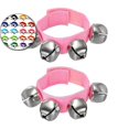 thumbnail image 1 of Dvruxg 2 Pcs Clochettes de Poignet, Grelots Clochettes de Cheville Clochettes de Poignet Bracelet Instruments de Percussion Bande Rythmique Musicale 4 Clochettes Argentées pour Fête Noël (Rose), 1 of 3