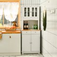 thumbnail image 4 of Gymax Buffet Hutch Kitchen Storage Cabinet w/ Microwave Stand Storage Shelves, 4 of 10