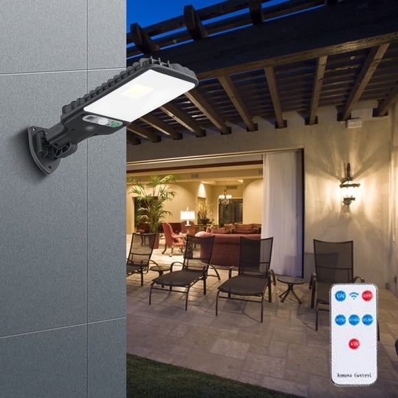 PRETXORVE Lampe Solaire de Rue, IP65, Crépuscule à Tout-Terrain avec Capteur de Mouvement, Flo-od pour Parc de Stationnement, Télécommande avec 30 Perles de Lampe COB