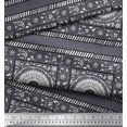 thumbnail image 3 of Soimoi Velvet Fabric Leaves & Floral Block Fabric Prints by Yard 58 Inch Wide, 3 of 3