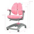 thumbnail image 2 of Gymax Kids Desk Study Chair Adjustable Height Depth w/ Sit-Brake Casters Pink, 2 of 10