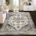 thumbnail image 2 of HOMERRY Area Rug 5' x 7' Washable Bohemian Area Rug Indoor Medallion Area Rugs Non-Slip Floor Cover for Living Room Bedroom Kitchen, Gray, 2 of 5
