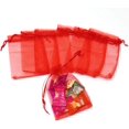 thumbnail image 4 of ORUYROP 100pcs Drawstring Organza Jewelry Candy Pouch Party Wedding Favor Gift Bags (5x7", Red), 4 of 7