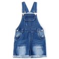 thumbnail image 1 of KIDSCOOL SPACE Girls Shorts, Baby Little Girls Stretchy Denim Shortalls, Light Blue,3-4 Years, 1 of 8
