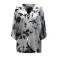 thumbnail image 4 of Fridja Womens Middle Sleeve Print Chiffon Cardigan Beach Loose Easy Tops, 4 of 6