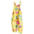 thumbnail image 3 of QATAINLAV Womens Loose Fit Wide Leg Overalls with Pockets Cotton Linen Sleeveless Spaghetti Strap Baggy Romper Easter Rabbit Egg Graphic Jumpsuits Multicolor S Daily Sales Clearance, 3 of 6