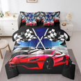 thumbnail image 1 of Erosebridal Literie Voiture de Course Rouge Taille Grand, Lit Géométrique Buffalo en Sac Taille Grand, Décoration Sports Extrêmes, Réversible, Léger, 7 Pcs, 1 of 1