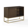 thumbnail image 3 of Crosley Furniture Byron Console Multimédia en Bois MDF et Acier, Brun Foncé/or, 3 of 17