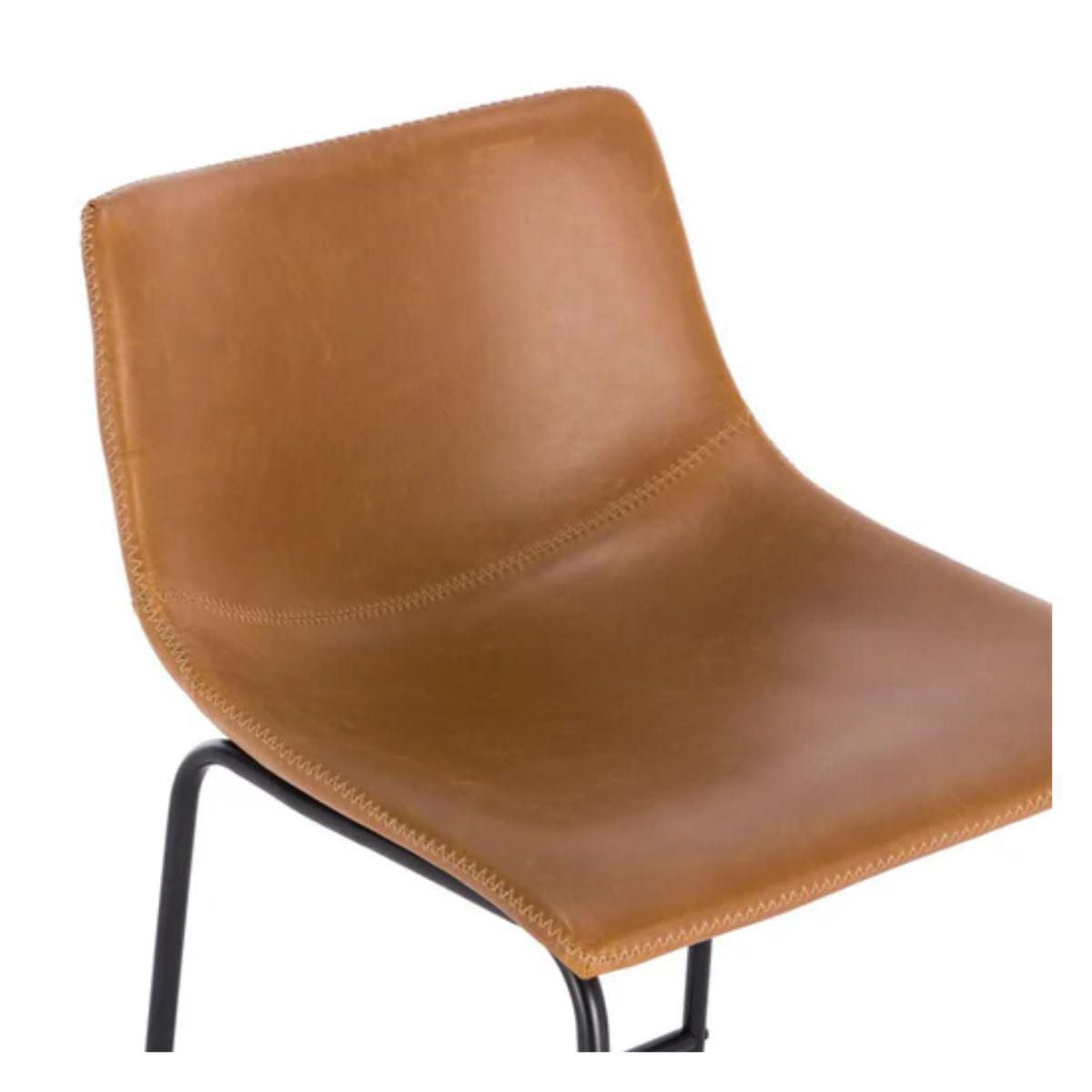 Heavenly Collections Tabourets de Bar Modernes en Similicuir pour Cuisine, Fauve, Style Mid-Century