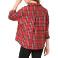 thumbnail image 3 of INSPIRE CHIC Women's Plaid Shirts Button Down Long Sleeve Pockets Oversized Tunics Blouse, 3 of 6