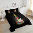 thumbnail image 4 of Erosebridal Ensembles de Couette Graffiti Guitare Format Simple, Couette en Duvet Musique Rock Hip-Hop, Réversible 2 Pcs, 4 of 7
