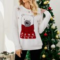 thumbnail image 4 of IROINID Chandail à Col Rond pour Femmes, Imprimés Graphiques, Confortable, Mi-Longueur, Manches Longues, Chandail de Sapin de Noël, Chandail Épais Snowman, 4 of 6