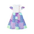 thumbnail image 1 of Robe Fille Boutonnée Épaules Dénudées Coton Décontractée 4 Ans, 1 of 6