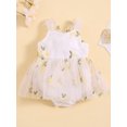 thumbnail image 2 of Honganda Barboteuse Robe pour Bébé Fille, Sans Manches Broderie Fleur Patchwork Body Vêtements d'Été, 2 of 9