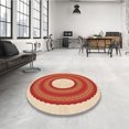 thumbnail image 4 of Ahgly Company Tapis Rond Lavable en Machine Intérieur Transitionnel Néon Rouge, 7 Pieds Rond, 4 of 7