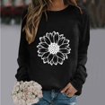 thumbnail image 2 of Rbaofujie Chandails Mignons pour Femmes Femmes Mode Décontractée Imprimé Col Rond Ample Manches Longues T-shirt Hauts Blouse Chandails à Capuchon Noirs pour Filles, 2 of 4