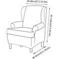 thumbnail image 2 of 2 Piece Stretch Wingback Chair Cover Jacquard Wing Chairs Slipcover with Elastic Bottom Grey One Size, 2 of 8