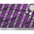 thumbnail image 2 of Soimoi Purple polyester Crepe Fabric Plaid Check Print Fabric by the Yard 52 Inch Wide, 2 of 3