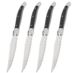 Steak Knives Set of 4, Triple Rivet Stainless Steel Serrated Steak Knife Set, Sharp Blade, For Kitchen Restaurant Tableware Camping ,Dishwasher Safe
