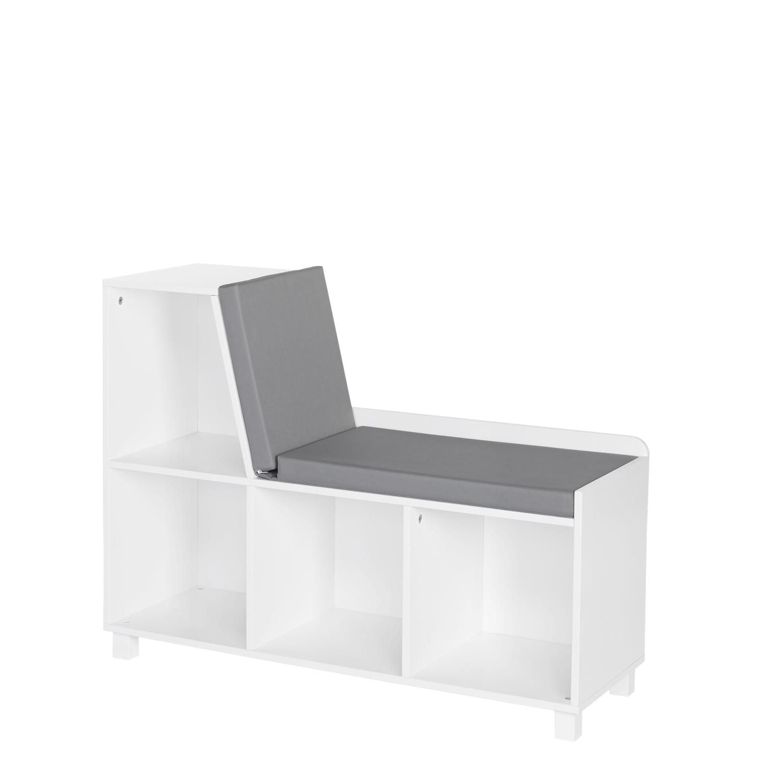 Collection Book Nook Maison RiverRidge® Banc de rangement blanc avec casiers pour enfant