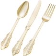 thumbnail image 1 of EcoNesxp Gold Plastic Silverware 75 Piece Set, 1 of 5