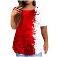 thumbnail image 2 of EGNMCR Hauts Grande Taille pour Femmes Décontractés à Imprimé Manches Courtes Col Rond Hauts Amples T-Shirt Blouse, 2 of 6