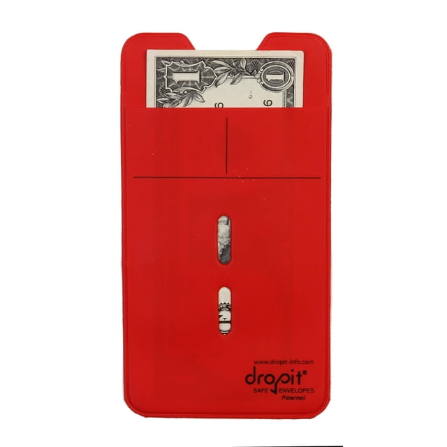 Enveloppe de Coffre-Fort Dropit Réutilisable pour le Dépôt Sécuritaire de Devises et d'Argent, Organiser les Coupons, les Devises et Autres Documents (Rouge, 100)