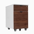 thumbnail image 1 of Desky Wooden Minimal Filing Cabinet - White / Walnut Hardwood, 1 of 10