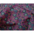 thumbnail image 4 of oneOone Silk Tabby Fabric Leaves & Floral Block Printed Fabric 1 Yard 42 Inch Wide, 4 of 5